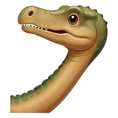 humorous phallic-shaped diplodocus neck emoji, no text sticker