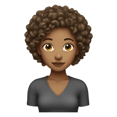 Mixed girl with curly brown hair  sticker