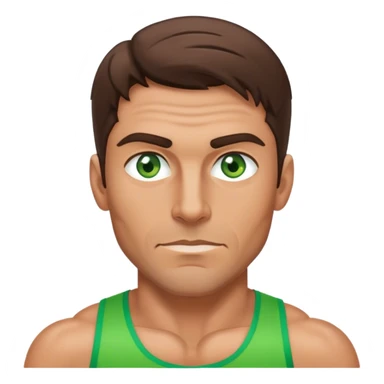 gym guy with brunette hair green eyes and tan skin make him a little older sticker