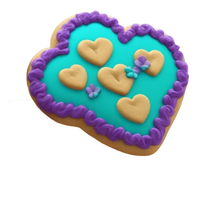 Teal purple Cookie heart with ohana sticker