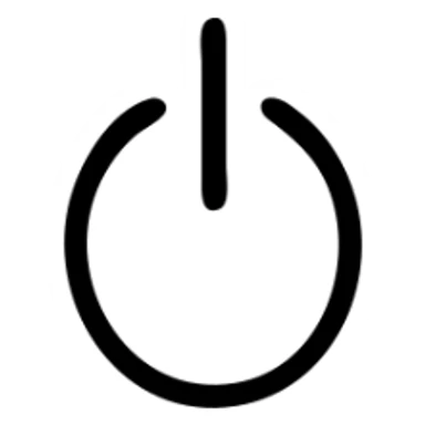 power button symbol with circle inside oval, like iPhone power icon sticker