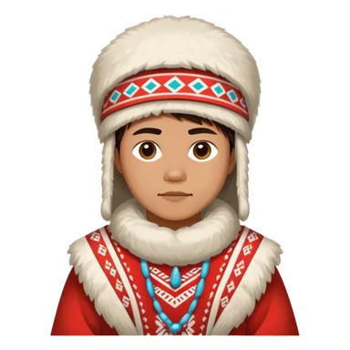full scale standing  greenland citizen traditional outfit  sticker