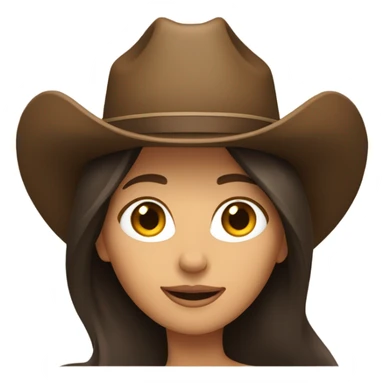 Brunette woman in a cowboy hat sticker