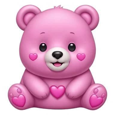 Kawaii bubble bear with hearts as eyes sticker