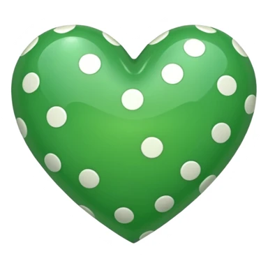 green heart with a polka dot pattern sticker