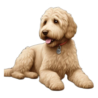 Labradoodle playing sticker