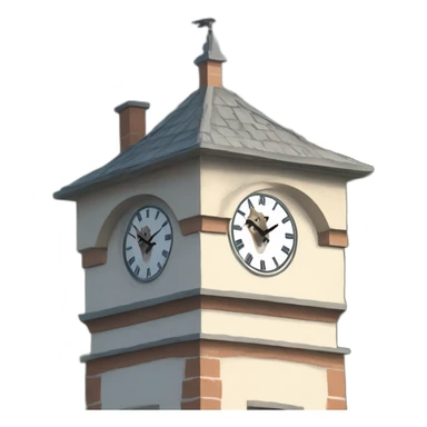 Wolf on a clocktower sticker