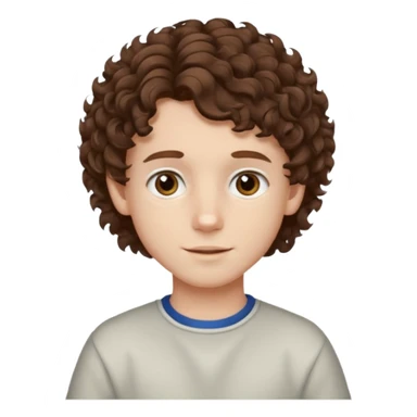 boy,  brown hair, curly hair, brown eyes, pale skin, , hair edger hairtcut sticker