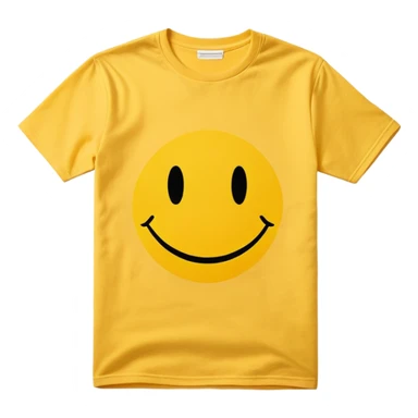 graphic tee shirt with a smiley face design sticker