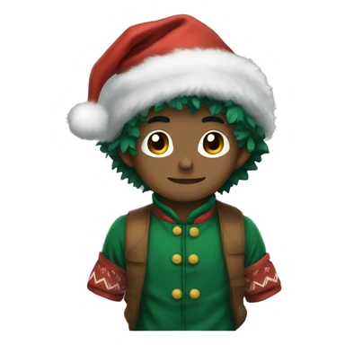 Deku with Christmas clothes sticker