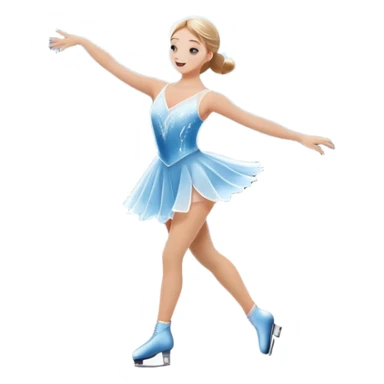 An icon showing a scenic ice rink with figure skater performing elegant moves under soft spotlight beams. Surrounded by audience stands and shimmering ice, the scene reflects harmony, grace, and the magic of figure skating. Transparent background included sticker