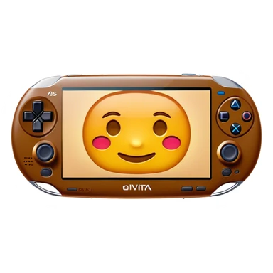 Clash of Clans aesthetic: Cinematic Playful PlayStation Vita Portrait Emoji, rendered in a 3D vector-style similar to standard emojis with minimal shading and bold, simplified shapes. A compact, distinct form with signature details, softly glowing with a cutting-edge console technology charm. Simplified yet unmistakably iconic, highly detailed and consistent, glowing with a soft radiance and high shine. Stylized with a touch of technological advancement and a soft glowing outline, capturing the essence of a beloved gaming relic with a friendly, playful manner! sticker
