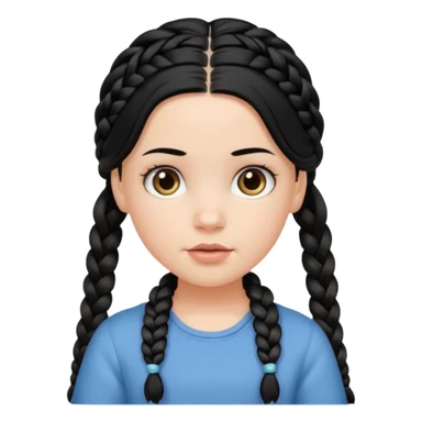 white girl with baby hair full braids black sticker