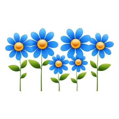 blue flowers in line sticker