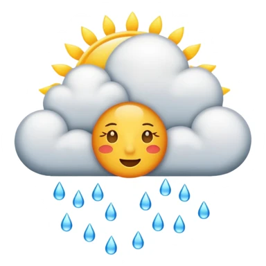 a sun with a large cloud blocking it with rain with no face sticker