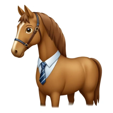 A horse wearing a tie sticker