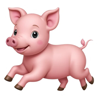 Running Piglet – small pig dashing with tiny hooves lifted sticker