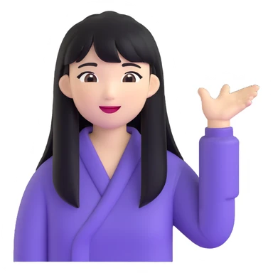 Asian woman with long black straight hair with bangs cheering for Doosan Bears baseball team sticker