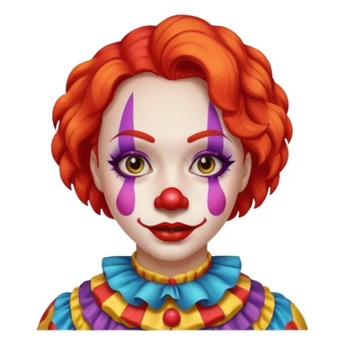 menina com cara de palhaço sticker
