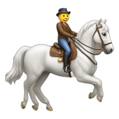 Un chat sur un cheval  sticker