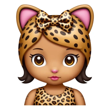 Hello kitty leopard dress leopard bow sticker
