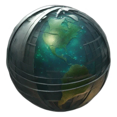 globe in space (brutalist style art) sticker