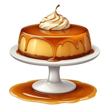 delicious pudding dessert with caramel topping sticker