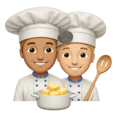 I man handsome puts butter on another man (total 2 men) sticker