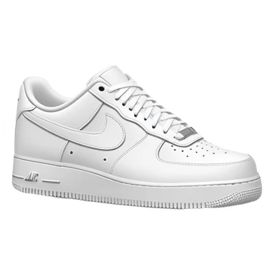 White Nike Air Force 1 sneaker with clean design and Nike swoosh sticker