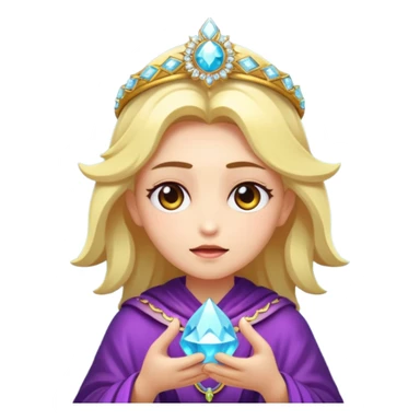 mystic character nodding with crystal halo sticker