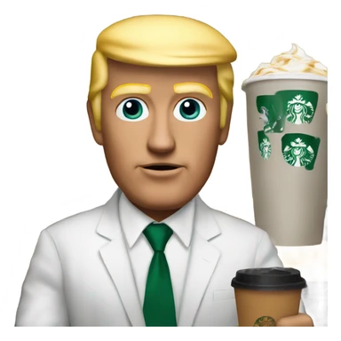 Trump working at Starbucks  sticker