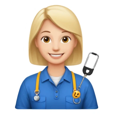 Employee with Lanyards sticker