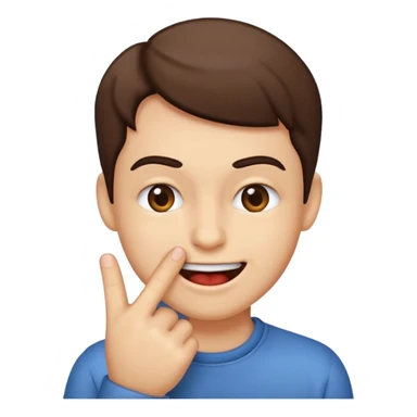 Biting it finger with a smirk  sticker