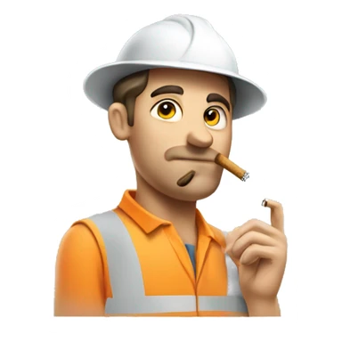 tradie smoking cigarette sticker