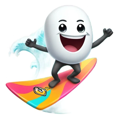 Surfing marshmallow  sticker