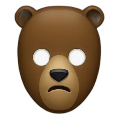 Grizzly head ski mask sticker