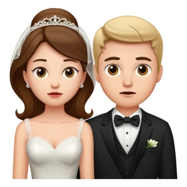 confused newlywed couple sticker