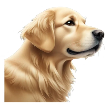 A golden retriever in the snow.  sticker