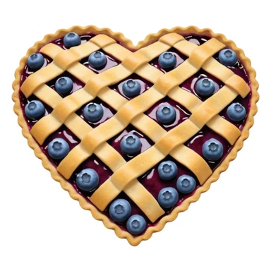 realistic bluebery pie heart shape sticker