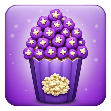 Glitter purple popcorn sticker