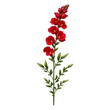 single red Snapdragon, straight stem sticker