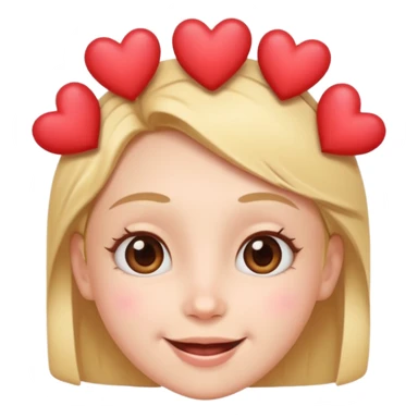 Cute happy face with hearts on head sticker