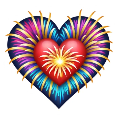 Firework heart sticker