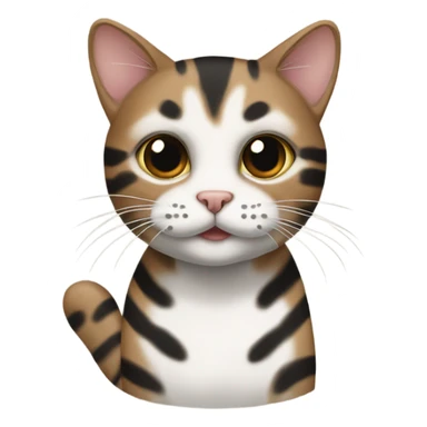 black brown and white tabby cat sticker
