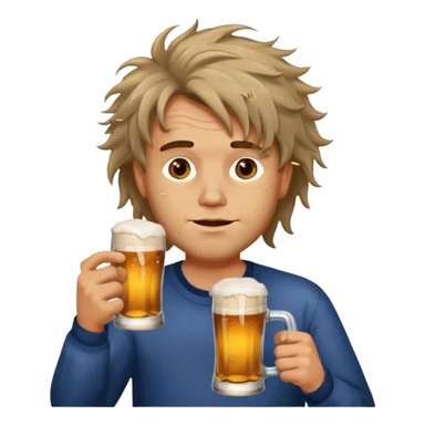 drunk man with a glass of beer sticker