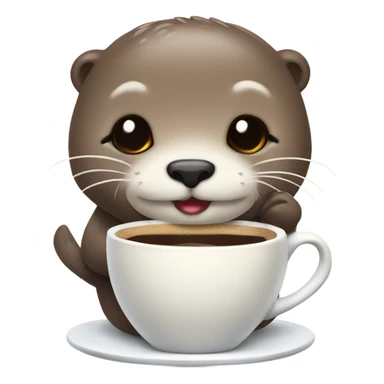 Cute otter with coffee sticker