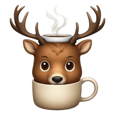 Deer drinking coffee sticker