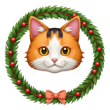 wreath cat sticker