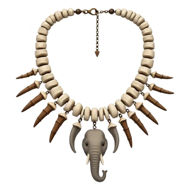 stone age necklace without human skeleton with 1 elephant teeth and different animal bones sticker
