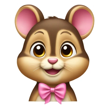 Chipmunk with pink bow sticker